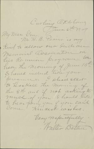 Battice Plans Indian Memorial Association Meeting with Pratt Battice Plans Indian Memorial Association Meeting with Pratt, 1909