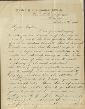 Beck Discusses Omaha and Winnebago Matters with Pratt Beck Discusses Omaha and Winnebago Matters with Pratt, 1894