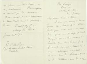 Brown Sends Donation to Pratt Brown Sends Donation to Pratt, 1902