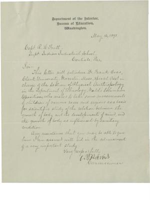 Harris Discusses Dr. Boas' Anthropological Work with Pratt Harris Discusses Dr. Boas' Anthropological Work with Pratt, 1891