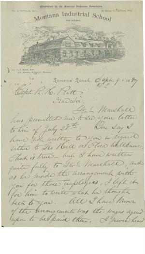 Bond Discusses Employment of George Hill and Flora Well Known with Pratt Bond Discusses Employment of George Hill and Flora Well Known with Pratt, 1887