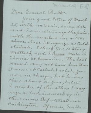Bourassa Provides Pratt with Updates on Former Students Bourassa Provides Pratt with Updates on Former Students, c. 1905