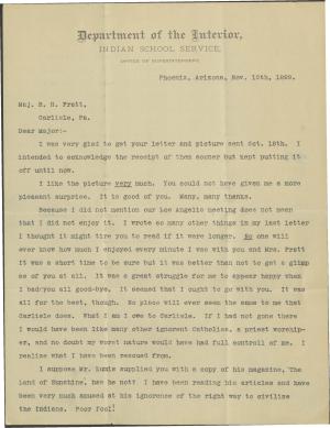 Bourassa Discusses Impact of Carlisle with Pratt Bourassa Discusses Impact of Carlisle with Pratt, 1899