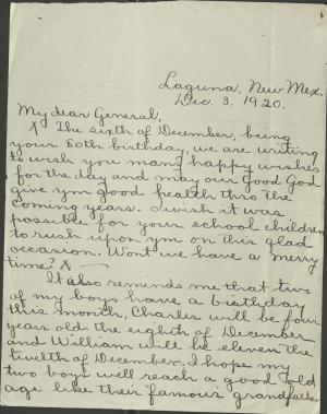 Canfield Sends Pratt Birthday Greetings and a Life Update, 1920