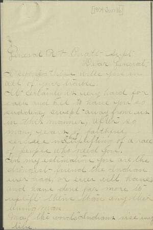 Canfield Sends Pratt Commiserations Over His Resignation, 1904
