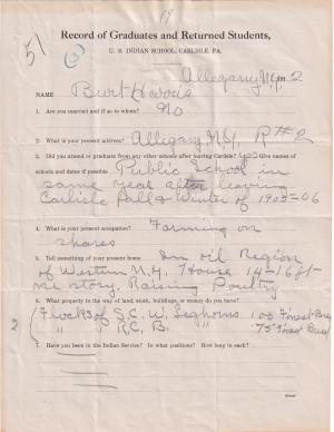 Bert Harris Student File