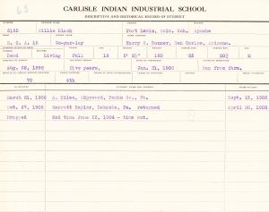 William Black (Yu-yar-lay) Student File William Black (Yu-yar-lay) Student File