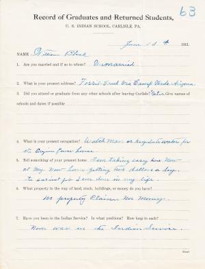 William Black (Yu-yar-lay) Student File