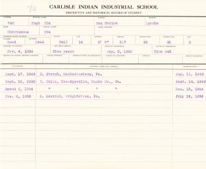 Hugh Chee (Chee) Student File