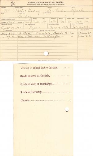 Talbot Goday (Go-day) Student File Talbot Goday (Go-day) Student File