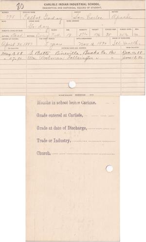 Talbot Goday (Go-day) Student File