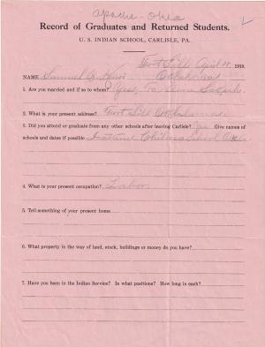 Samuel Keno Student File