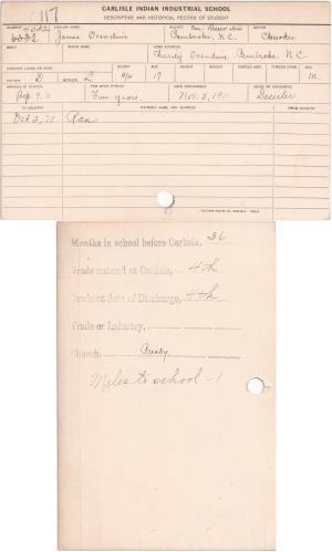 James Oxendine Student File James Oxendine Student File