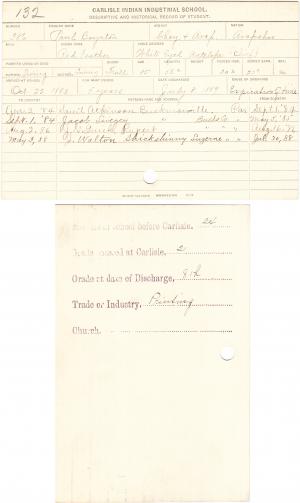 Paul Boynton (Red Feather) Student File Paul Boynton (Red Feather) Student File