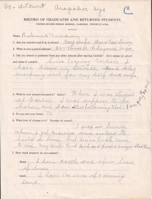 Robert Friday (Sun) Student File