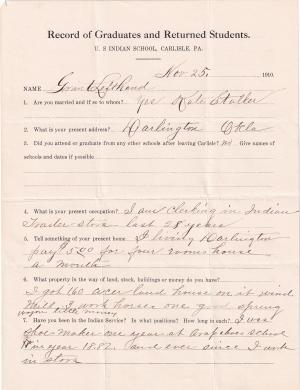 U.S. Grant (Grant Lefthand) Student File