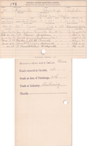 Francis Lee Student File