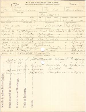 Quincy Adams Student File