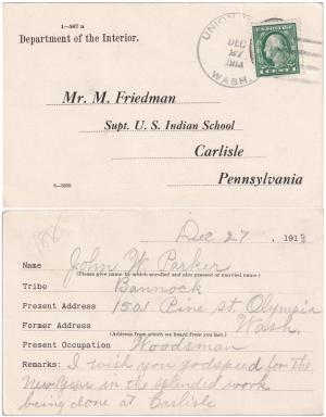 John W. Parker Student File