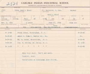 Irene Bear's Ghost Student File Irene Bear's Ghost Student File