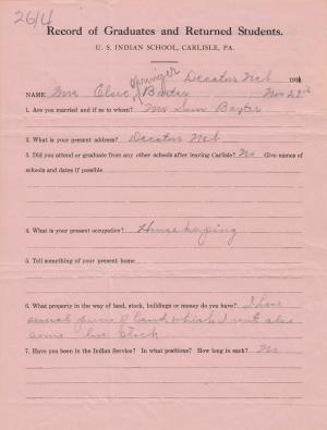 Elsie Springer Student File