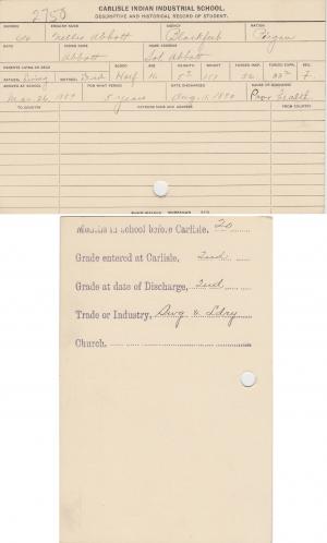 Nellie Abbott Student File Nellie Abbott Student File