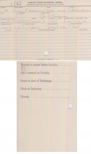 Mary F. Cushaway Student File Mary F. Cushaway Student File