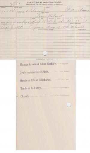 Annie Wilmot Student File Annie Wilmot Student File