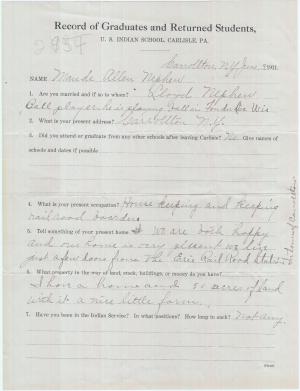 Maude Allen Student File Maude Allen Student File