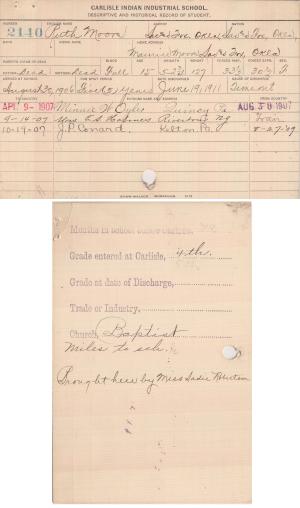 Ruth Moore (Paw-waw-que) Student File Ruth Moore (Paw-waw-que) Student File