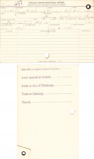 George McDaniels Student File George McDaniels Student File