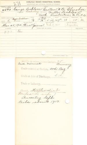 George Locklear Student File George Locklear Student File