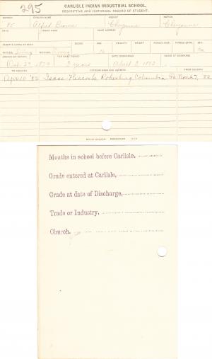 Alfred Brown (Na'koya'ta) Student File Alfred Brown (Na'koya'ta) Student File