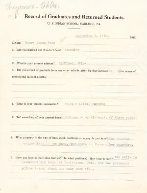 Henry Roman Nose Student File