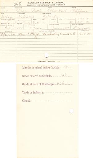 William Butcher (Kebeweus) Student File William Butcher (Kebeweus) Student File