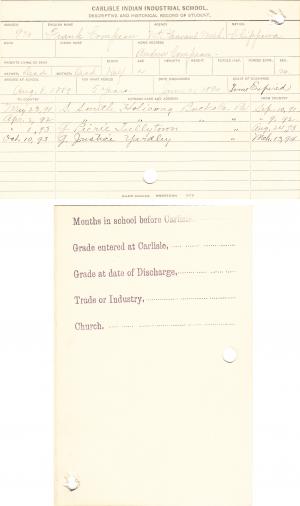 Frank Campeau Student File Frank Campeau Student File