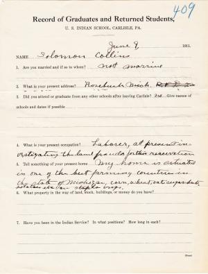 Solomon Collins Student File