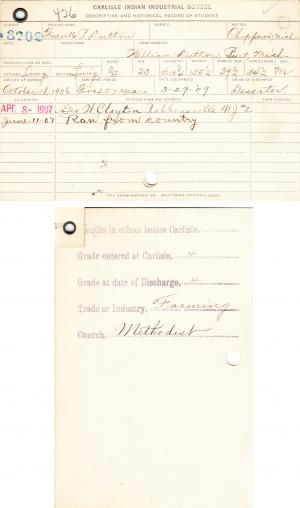 Frank Dutton Student File Frank Dutton Student File