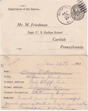 Henry Martineau Student File