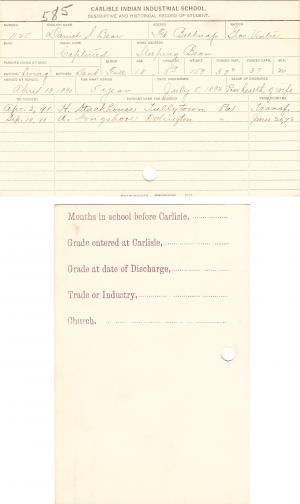 Daniel Sleeping Bear Student File Daniel Sleeping Bear Student File