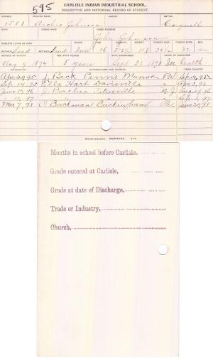 Archie Johnson Student File Archie Johnson Student File