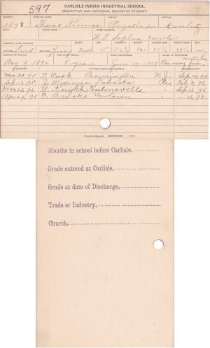 Frank Thomas Student File