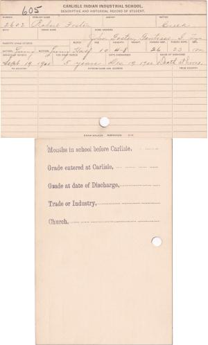 Robert Foster Student File