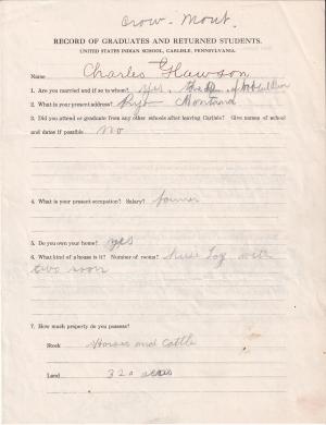 Charles Clawson Student File Charles Clawson Student File