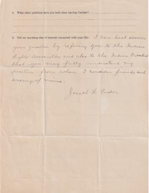 Joseph W. Cooper Student File Joseph W. Cooper Student File