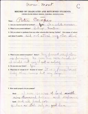 Peter Cooper Student File Peter Cooper Student File
