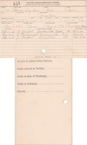 Horace Long Bear Student File