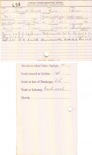 Henry A. Russell Student File Henry A. Russell Student File