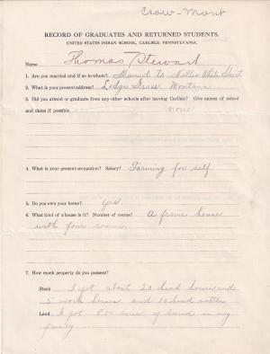 Thomas Stewart Student File