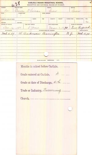 George Thomas Student File